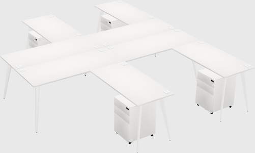 Shared l-shaped office desk system