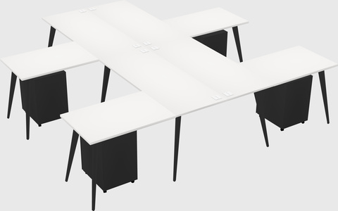 Shared l-shaped office desk system