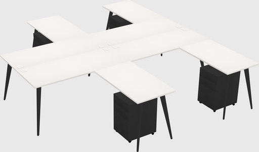 Shared l-shaped office desk system