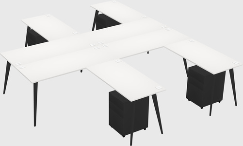 Shared l-shaped office desk system