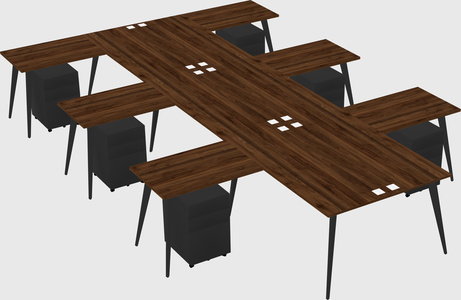 Shared l-shaped office desk system