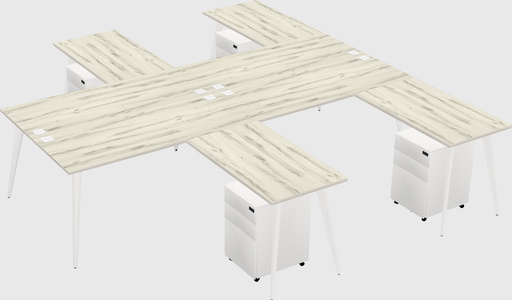 Shared l-shaped office desk system