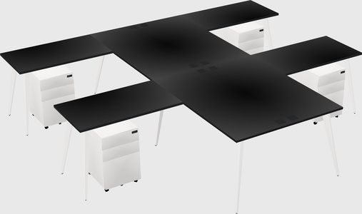 Shared l-shaped office desk system