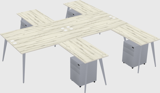 Shared l-shaped office desk system