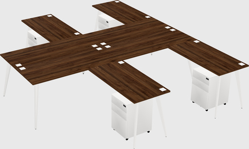 Shared l-shaped office desk system