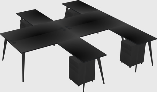 Shared l-shaped office desk system