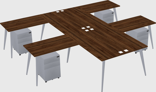 Shared l-shaped office desk system