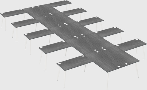 Shared l-shaped office desk system