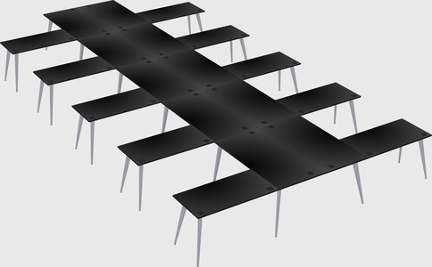 Shared l-shaped office desk system