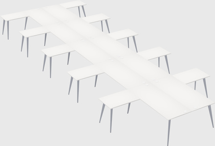 Shared l-shaped office desk system