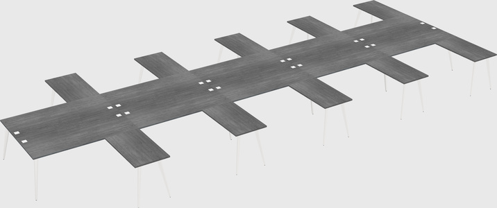 Shared l-shaped office desk system