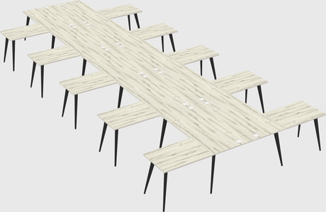 Shared l-shaped office desk system