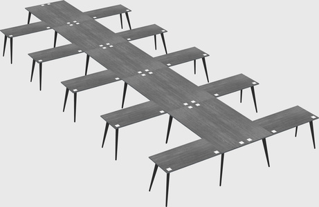 Shared l-shaped office desk system