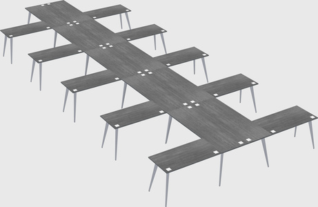 Shared l-shaped office desk system