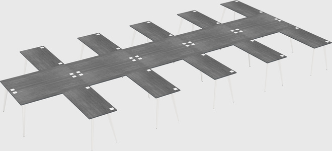 Shared l-shaped office desk system
