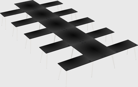 Shared l-shaped office desk system