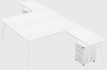 Shared l-shaped office desk system