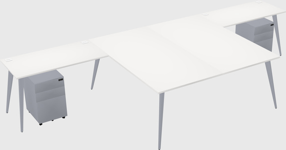 Shared l-shaped office desk system