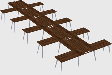 Shared l-shaped office desk system