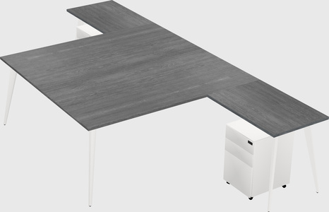 Shared l-shaped office desk system