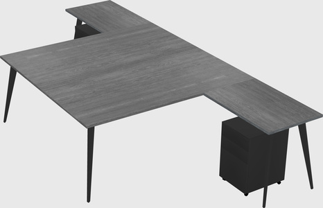 Shared l-shaped office desk system