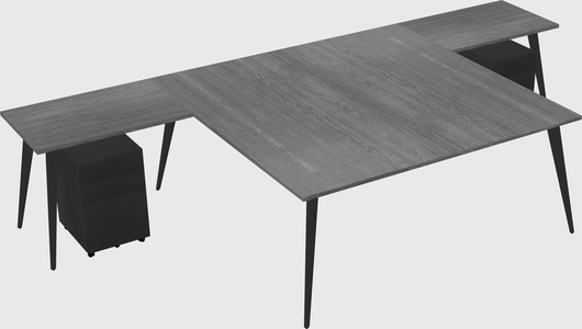 Shared l-shaped office desk system