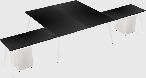 Shared l-shaped office desk system