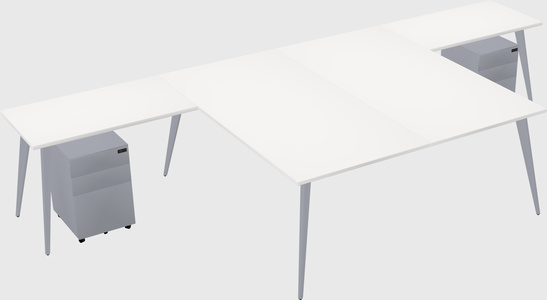 Shared l-shaped office desk system