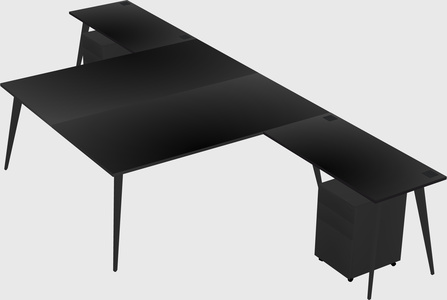 Shared l-shaped office desk system