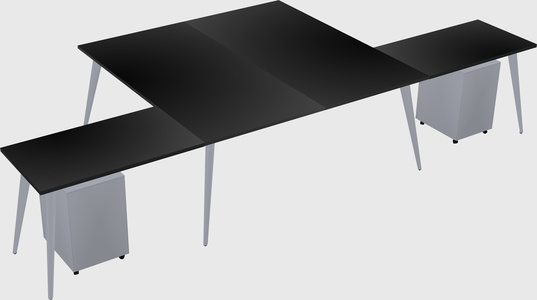 Shared l-shaped office desk system