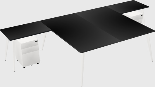 Shared l-shaped office desk system