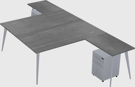Shared l-shaped office desk system