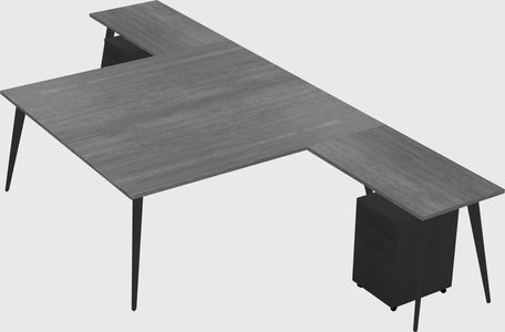 Shared l-shaped office desk system