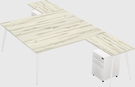 Shared l-shaped office desk system