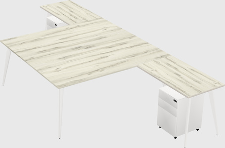 Shared l-shaped office desk system