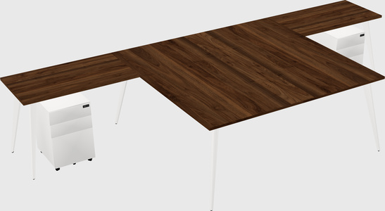 Shared l-shaped office desk system