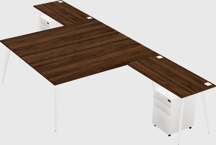 Shared l-shaped office desk system