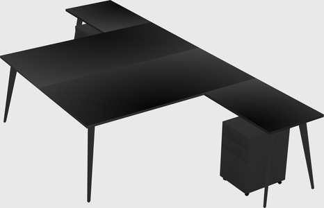 Shared l-shaped office desk system