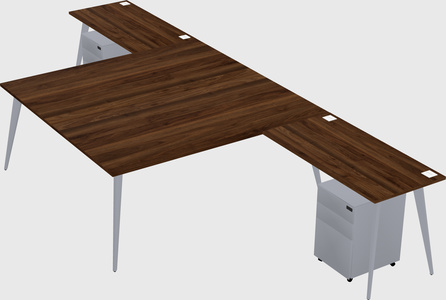 Shared l-shaped office desk system