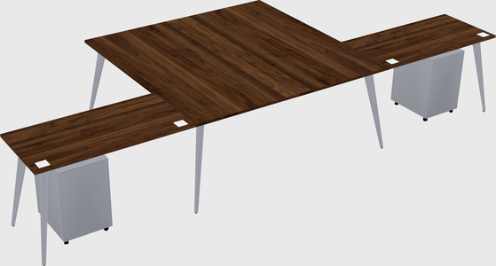 Shared l-shaped office desk system