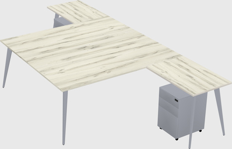 Shared l-shaped office desk system
