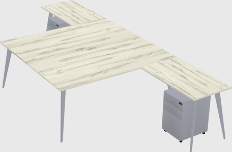 Shared l-shaped office desk system