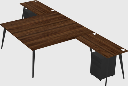 Shared l-shaped office desk system