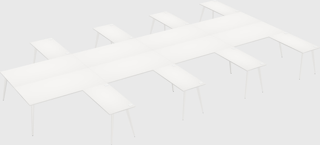 Shared l-shaped office desk system
