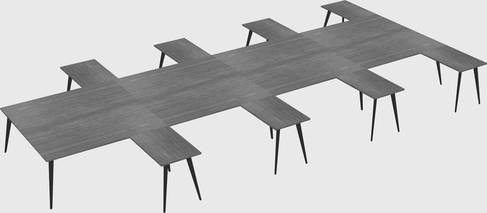 Shared l-shaped office desk system