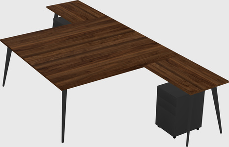 Shared l-shaped office desk system