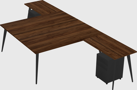 Shared l-shaped office desk system