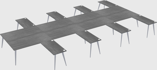 Shared l-shaped office desk system