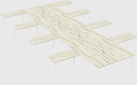 Shared l-shaped office desk system
