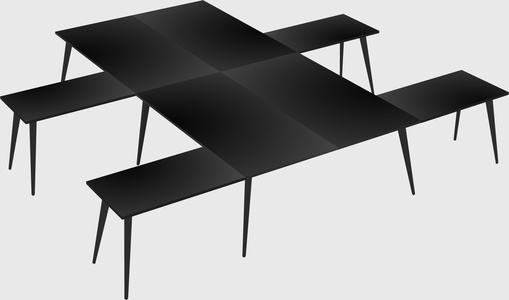 Shared l-shaped office desk system